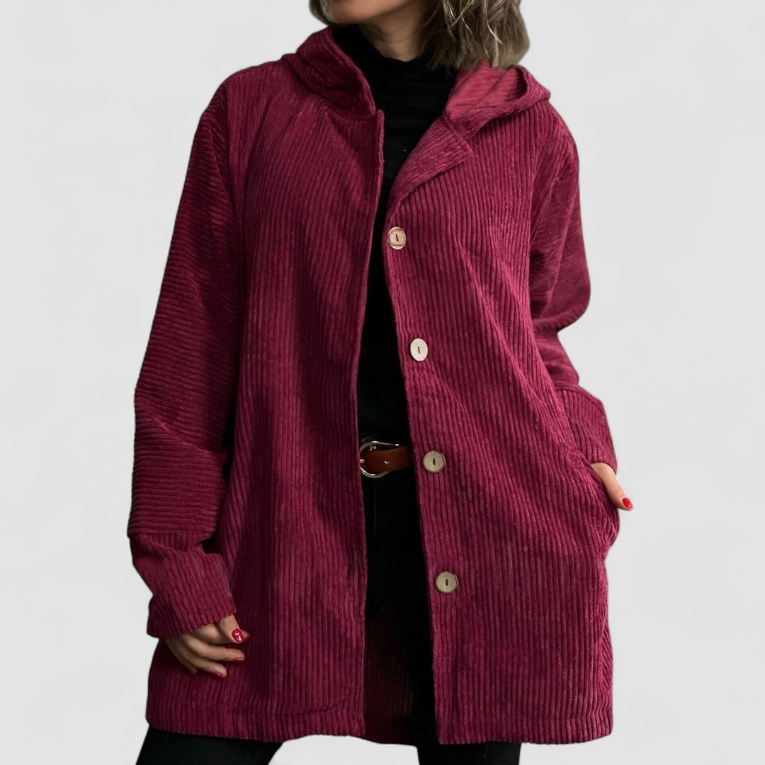 Priscilla | Chic Corduroy Hooded Jacket