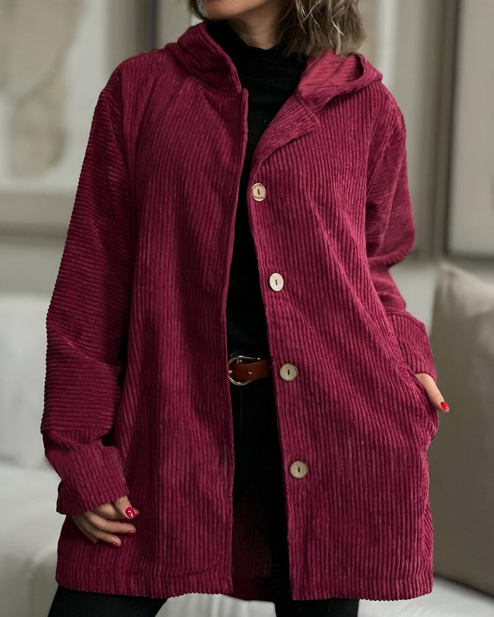 Priscilla | Chic Corduroy Hooded Jacket