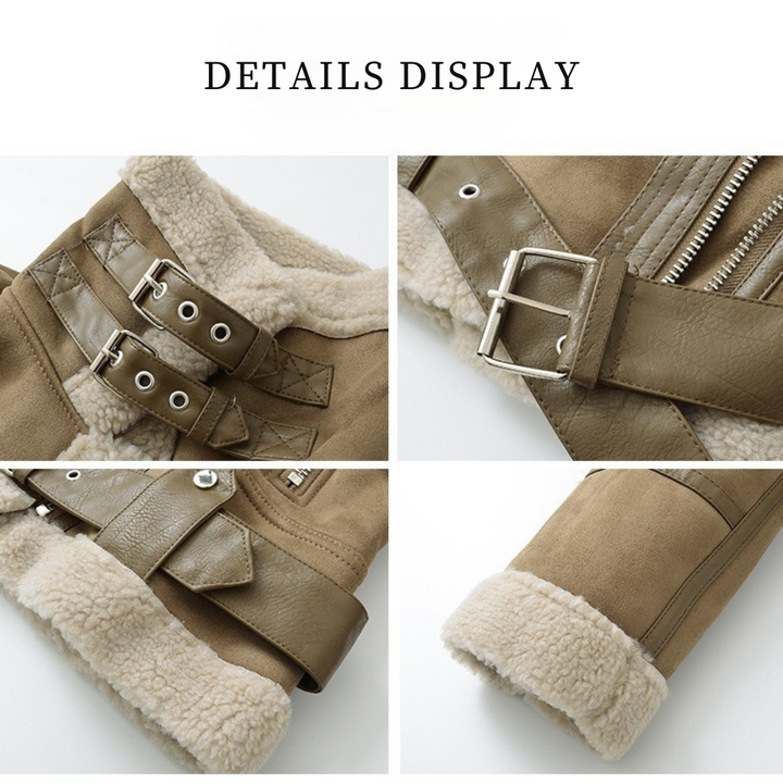 Flor | Suede Velvet Faux Fur Jacket