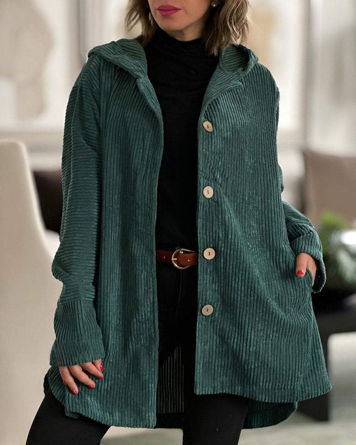 Priscilla | Chic Corduroy Hooded Jacket