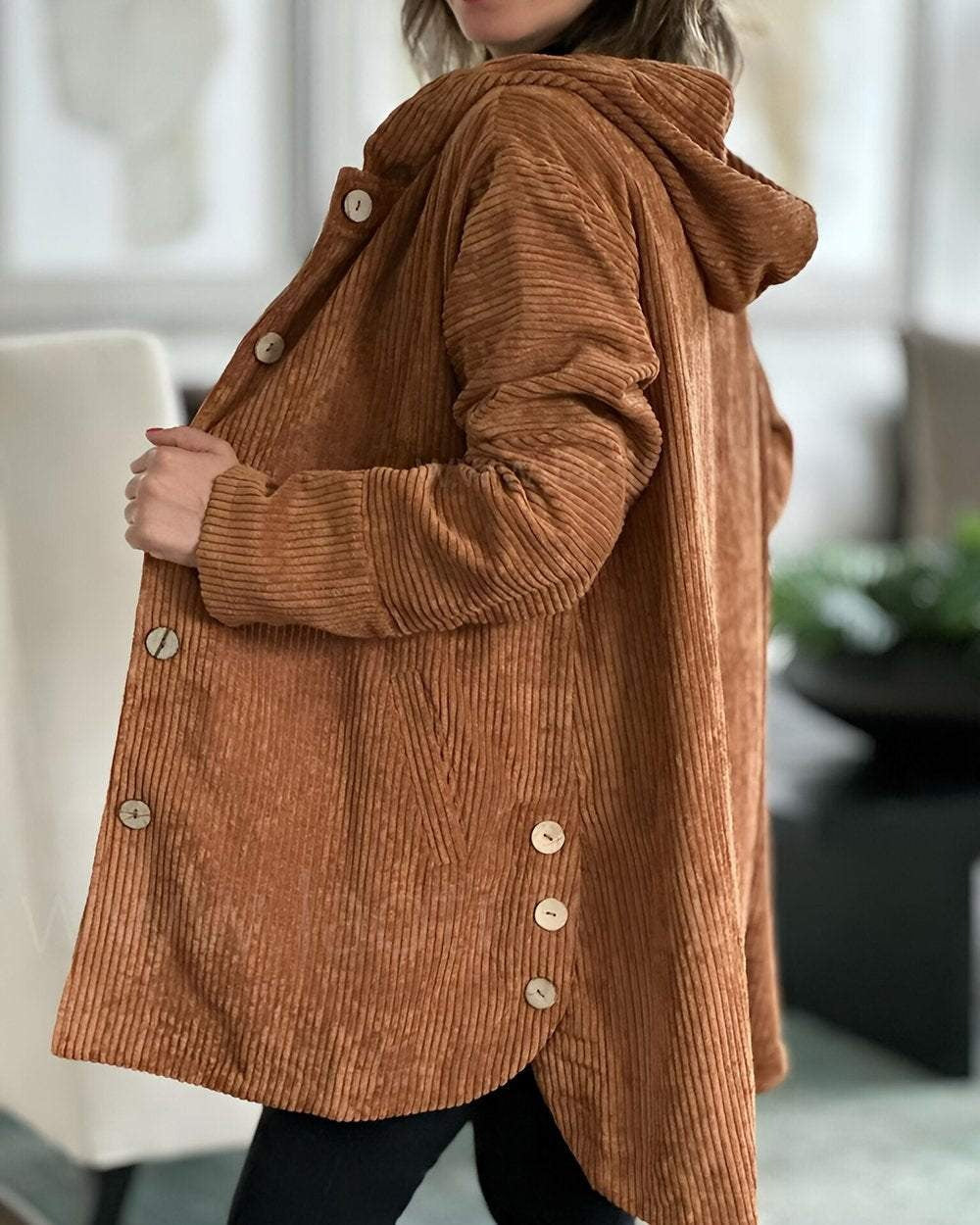 Priscilla | Chic Corduroy Hooded Jacket