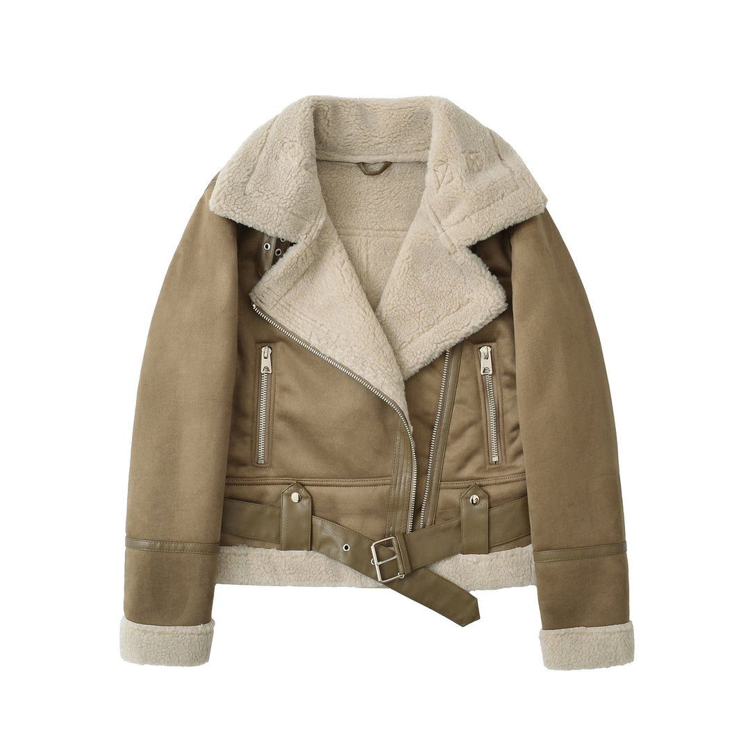 Flor | Suede Velvet Faux Fur Jacket