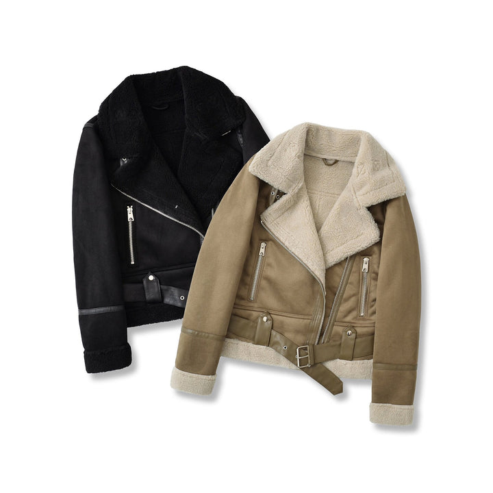 Flor | Suede Velvet Faux Fur Jacket