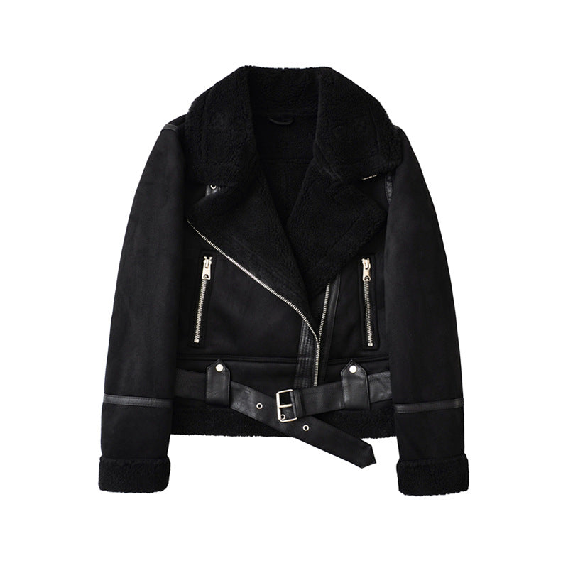 Flor | Suede Velvet Faux Fur Jacket