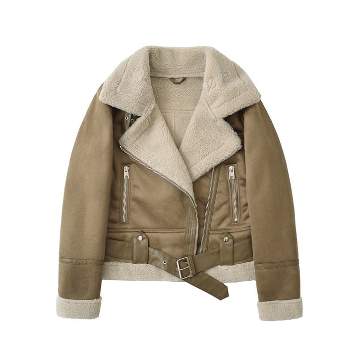 Flor | Suede Velvet Faux Fur Jacket