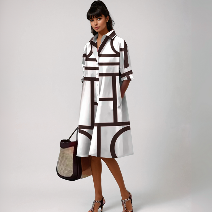 Amelia™ | MIDI DRESSES WITH GEOMETRIC PATTERN